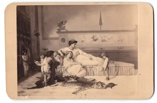 Fotografie Goupil & Cie., Paris, Gemälde von unbek. Künstler, Dame mit Kindern, antike Szene