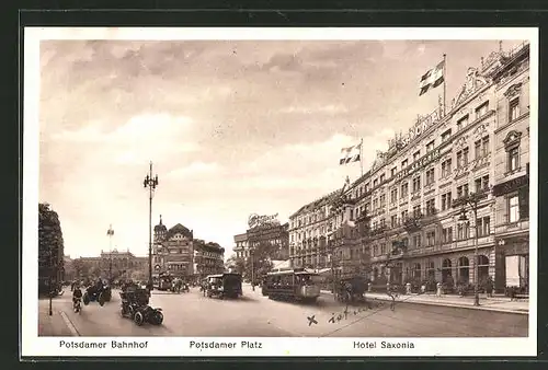 AK Berlin-Kreuzberg, Hotel Saxonia in der Königgrätzer Strasse 10