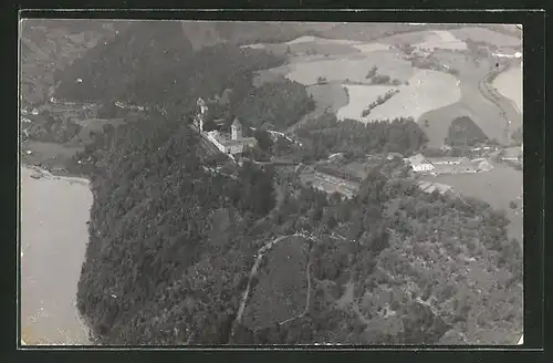 AK St. Martin im Mühlkreis, Schloss Neuhaus aus der Luft gesehen