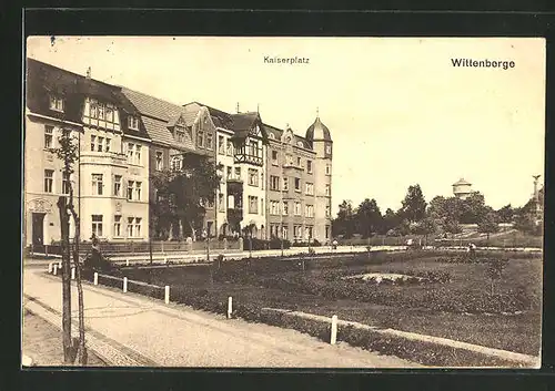 AK Wittenberge, Kaiserplatz mit Mehrfamilienhäusern