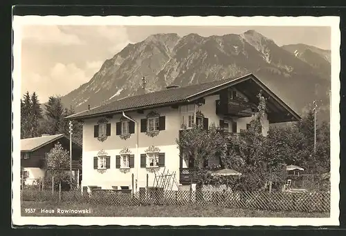AK Oberstdorf, Hotel Haus Rowinowski, Fuggerstrasse