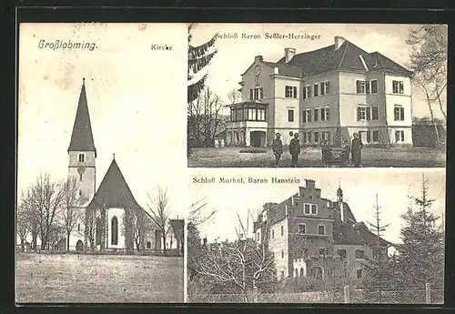 AK Grosslobming, Schloss Baron Sessler-Herzinger, Schloss Murhof, Baron Hanstein, Kirche
