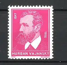 Reklamemarke Porträt Schriftsteller Hurban Vajansky 1847-1916