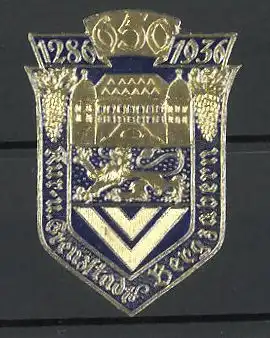 Präge-Reklamemarke 650 Jahre der Kur- und Bergstadt Bergzabern, Wappen