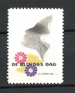 Reklamemarke Der Blindentag 1950, blindes Gesicht