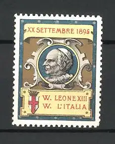 Reklamemarke Porträt Papst Leo XIII. am 20. September 1895