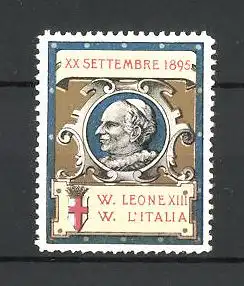 Reklamemarke Porträt Papst Leo XIII. am 20. September 1895