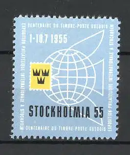 Reklamemarke Stockholm, Exposition Philatelique Internationale 1955, Messelogo