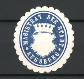Präge-Reklamemarke Augsburg, Magistrat der Stadt, Wappen