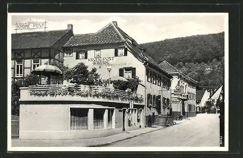 AK Neckargerach, Hotel Krone-Post, Gartenterrasse