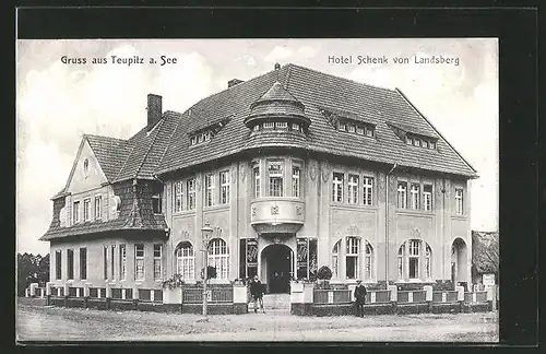 AK Teupitz, Partie am Hotel Schenk von Landsberg