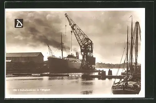 AK Kiel, 1950 Tonnen Schwimmkran in Tätigkeit