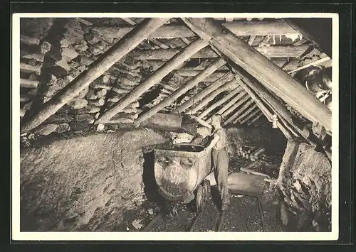 AK Auslauf einer Kohle-Schüttelrutsche, Holzausbau