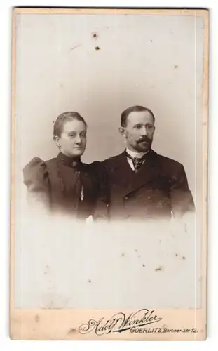 Fotografie Adolf Winkler, Goerlitz, Portrait bürgerliches Paar
