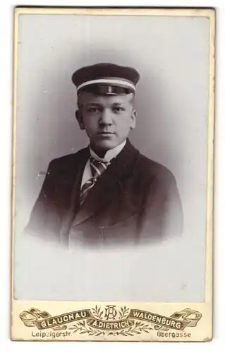 Fotografie A. Dietrich, Glauchau, Waldenburg, Portrait Student mit Korpsmütze