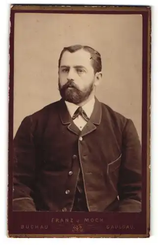 Fotografie Franz J. Mock, Buchau, Saulgau, Portrait Herr mit Bart