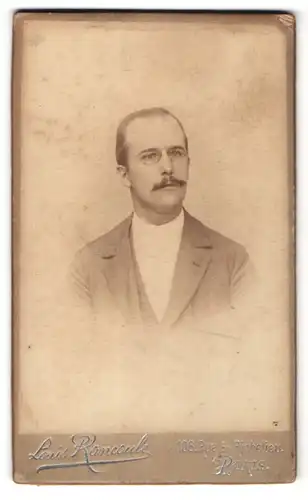 Fotografie Louis Rancoule, Paris, Portrait bürgerliche Herr mit Zwicker