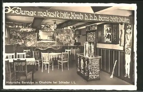 AK Glashütte i. L., Gasthaus historische Bierstube