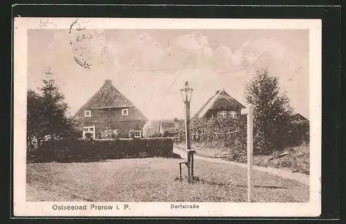 AK Prerow / Ostsee, Teilansicht mit Dorfstrasse