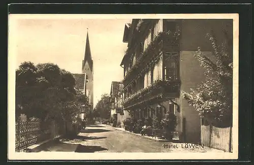 AK Oberstdorf, Kirchstrasse mit Hotel Löwen