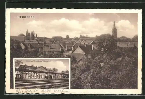 AK Heudeber, Am Bahnhof Heudeber-Danstedt, Totalansicht