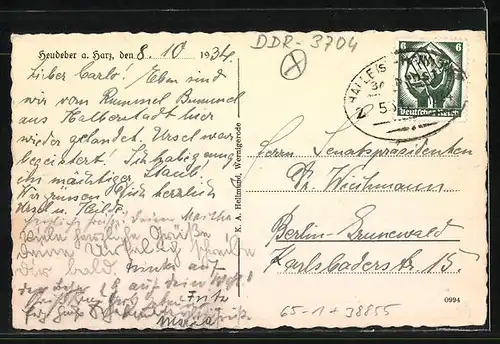AK Heudeber, Am Bahnhof Heudeber-Danstedt, Totalansicht