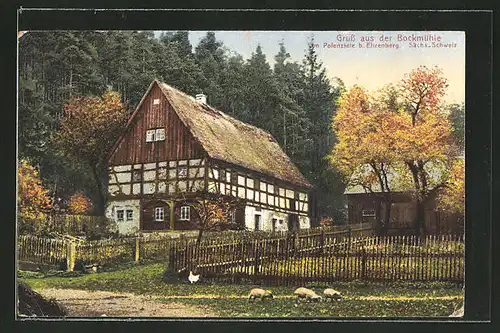 AK Cunnersdorf, Gasthaus Bockmühle