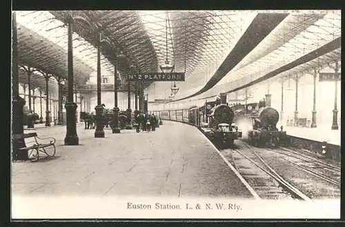 AK London, Euston-Station, L. & N. W. Rly, Bahnhof