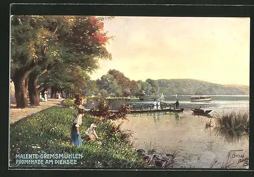 AK Malente-Gremsmühlen, Promenade am Dieksee