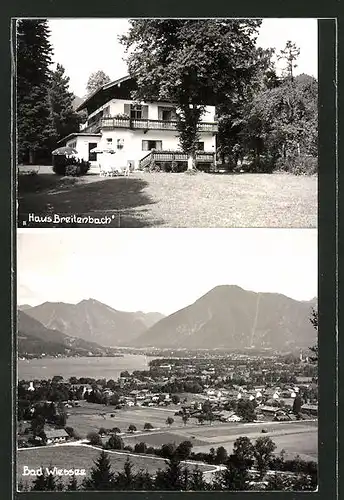 AK Bad Wiessee, Hotel "Haus Breitenabch", Ortsansicht aus der Vogelschau