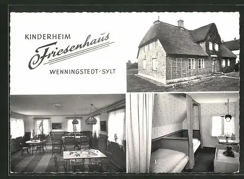 AK Wenningstedt, Kinderheim Friesenhaus mit Innenansichten