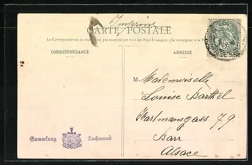 AK Junge Frau mit offenem Dekollete und Jahreszahl 1904, hinten alter Mann mit Uhr