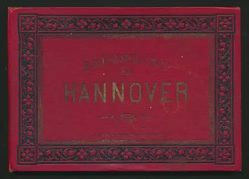 Leporello-Album Hannover, mit 24 Lithographie-Ansichten, Bahnhof, Postgebäude, Hoftheater u.a., schöner Einband