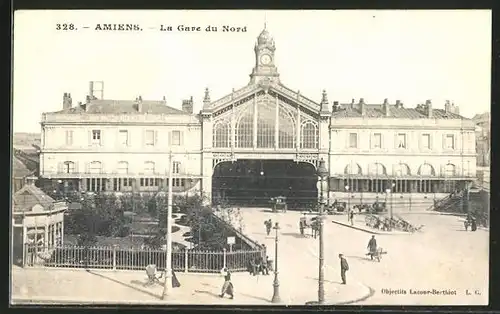 AK Amiens, La Gare du Nord, Bahnhof