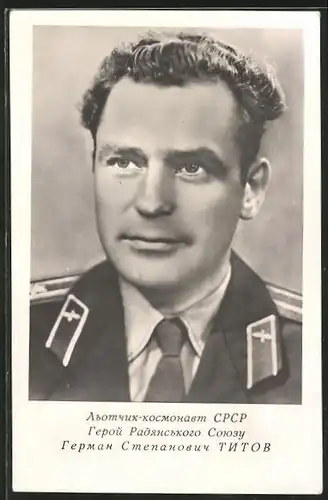 AK Portrait sowjetischer Kosmonaut German Titow