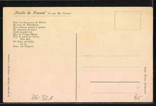 Künstler-AK Rie Cramer: Noels de France, Musikantenumzug