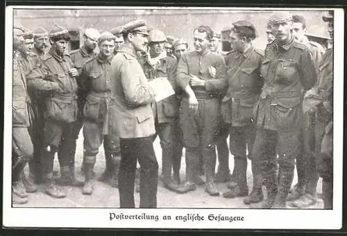 AK Postverteilung an englische Kriegsgefangene