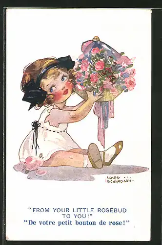 Künstler-AK Agnes Richardson: From your little Rosebud to you