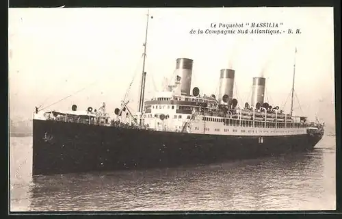 AK Passagierschiff "Massilia", Compagnie Sud-Atlantique