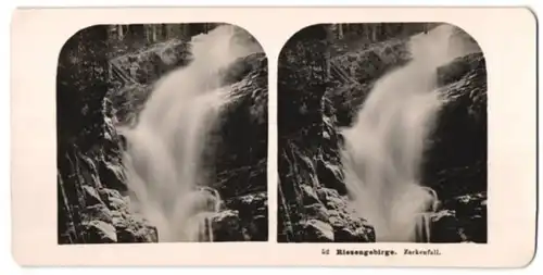 Stereo-Fotografie NPG, Berlin-Steglitz, Ansicht Zackenfall, Wasserfall im Riesengebirge