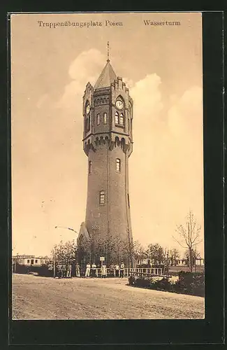 AK Posen / Poznan, Wasserturm am Truppenübungsplatz