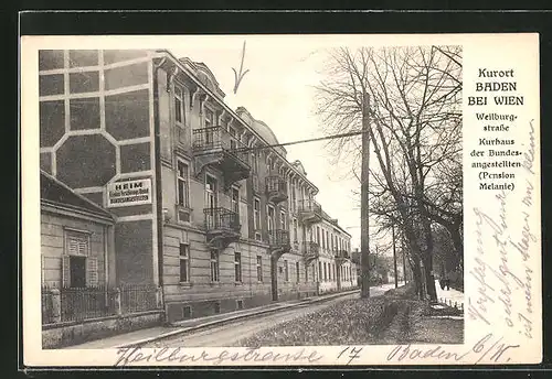 AK Baden, Kurhaus der Bundesangestellten, Weilburgstrasse
