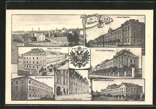 AK St. Pölten, Rainer, Franz-Josef, Karmeliter u. Eugen Kaserne, Einquartierungshaus