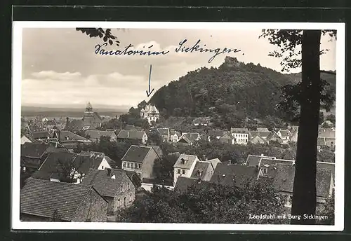 AK Landstuhl, Panorama mit Burg Sickingen
