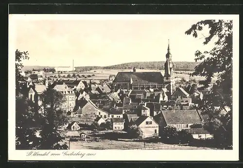 AK St. Wendel, Panorama vom Gudesberg