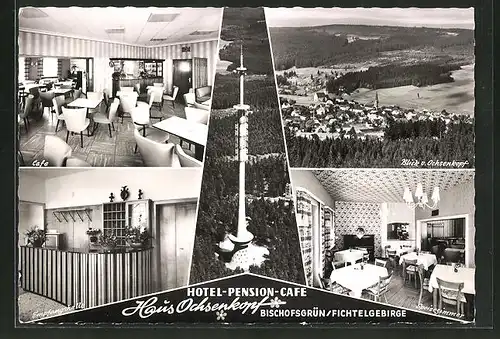 AK Bischofsgrün / Fichtelgebirge, Hotel-Pension-Café "Haus Ochsenkopf", Totalansicht