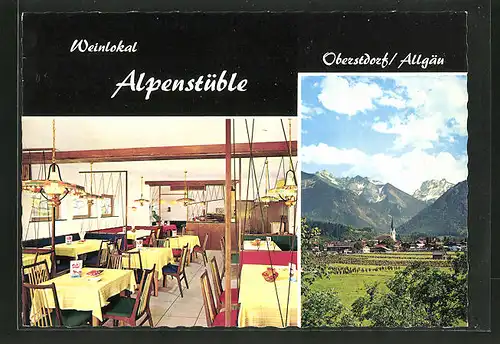 AK Oberstdorf / Allgäu, Café-Weinlokal "Alpenstüble", Nebelhornstrasse 40