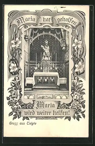 AK Telgte, Kirche, Altar, Maria hat geholfen