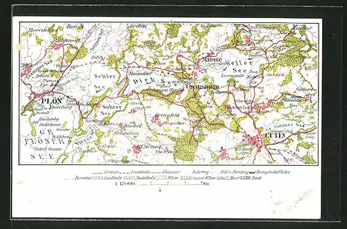 AK Eutin, Landkarte der Region westlich der Stadt