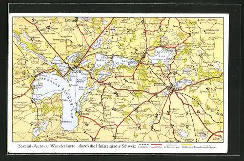 AK Plön, Landkarte der Holsteinischen Schweiz